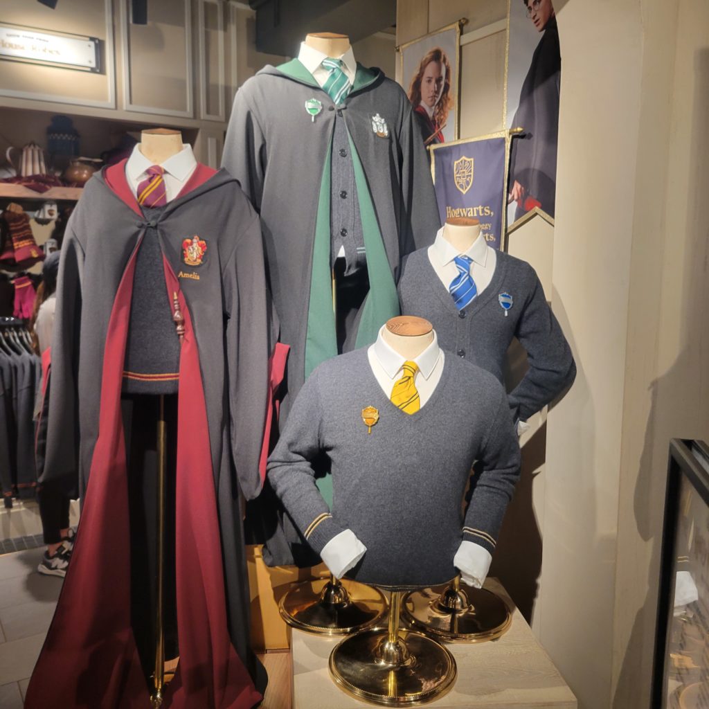 HP Hogwarts uniforms store display