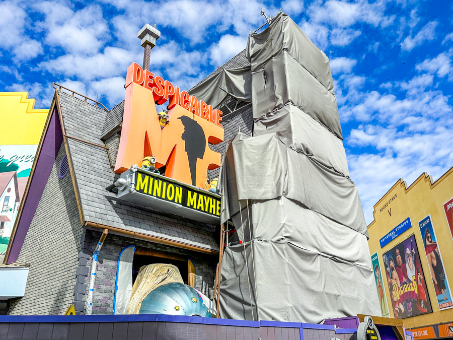 Universal Studios Florida Orlando Despicable Me Minion Mayhem Ride Construction Outside