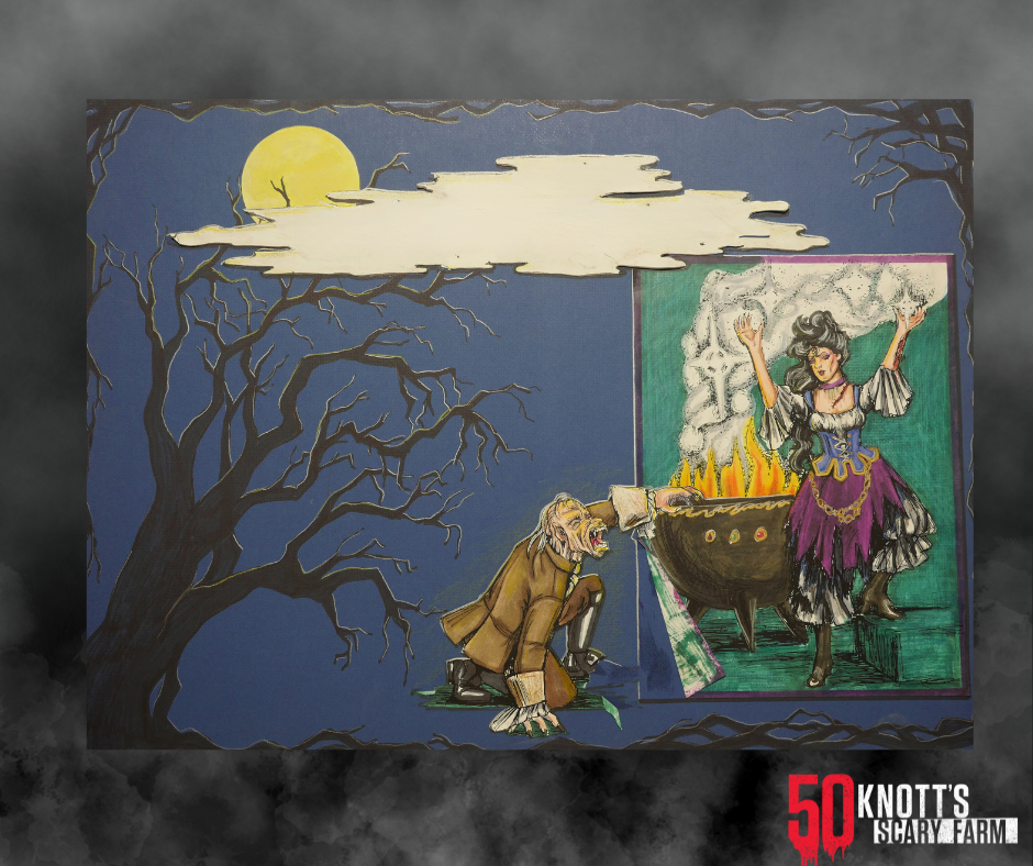 Planning illustrations for Knott's Scary Farm's 50th anniversary